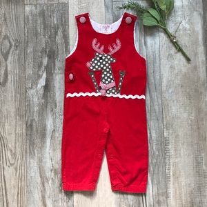 Mud Pie vintage reindeer Christmas outfit 12-18 mo